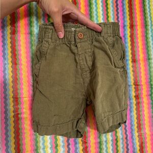 Zara Olive Green Casual Shorts